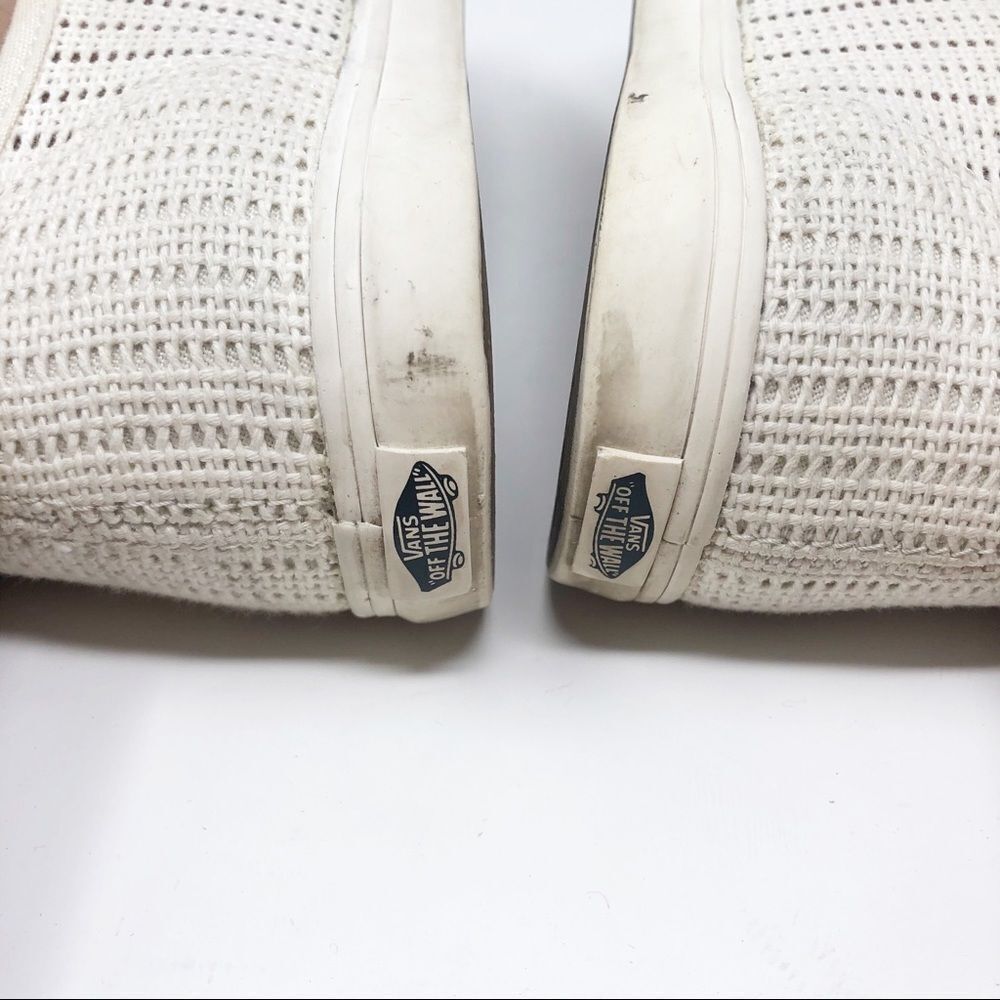 VANS | Cream Ivory Knit Lace Up Tie Sneakers Tennis Shoes Women’s Size 8 - Picture 12 of 13